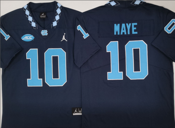 Men's North Carolina Tar Heels #10 Drake Maye Navy Limited College Stitched Jersey