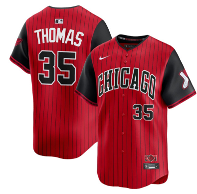 Men's Chicago White Sox #35 Frank Thomas Red Black 2025 City Connect Limited Stitched Baseball Jersey