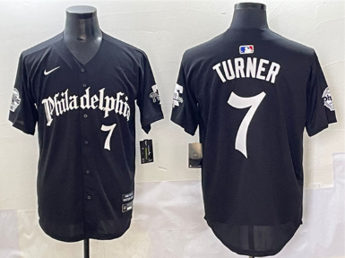 Men's Philadelphia Phillies #7 Trea Turner Black Gothic Vapor Limited Stitched Jersey