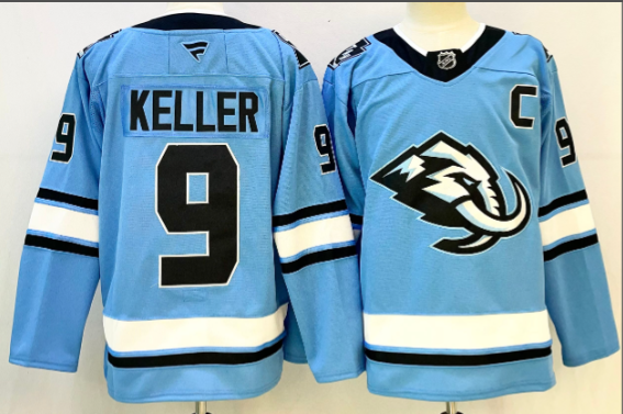 Men's Utah Mammoth #9 Clayton Keller Navy 2025 With C Patch Stitched Jersey