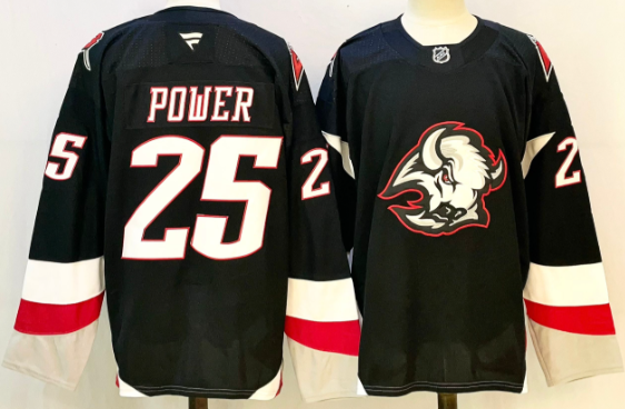 men's Fanatics Branded Owen Power  Black Buffalo Sabres Jersey