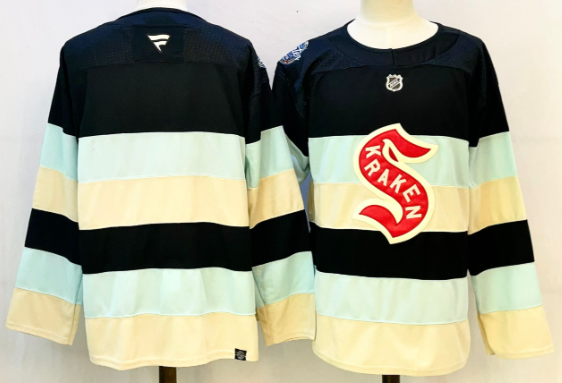 Men's Seattle Kraken  Stitched Blank Hockey Jersey