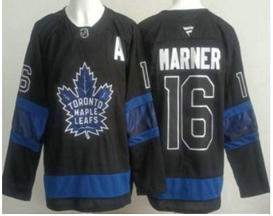 Men's Toronto Maple Leafs #16 Mitch Marner Black Alternate Authentic Jersey