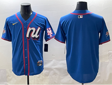 Men's National League New York Mets Blank Blue 2025 All-Star Edition Limited Stitched Baseball Jersey