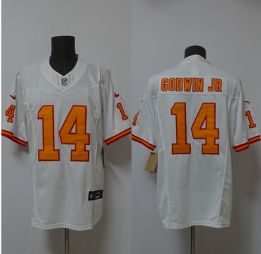 Men's Tampa Bay Buccaneers #14 Chris Godwin Jr. White 2025 F.U.S.E. Vapor Limited Football Stitched Jersey