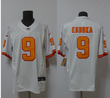 Men's Tampa Bay Buccaneers #9 Emeka Egbuka White 2025 F.U.S.E. Vapor Limited Football Stitched Jersey