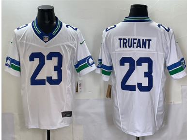 Men's Seattle Seahawks #23 Marcus Trufant White F.U.S.E. Throwback Vapor Limited Football Stitched Jersey