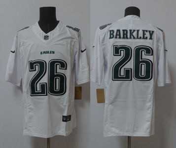 Men's Philadelphia Eagles #26 Saquon Barkley White 2024 F.U.S.E. Vapor Untouchable Limited Throwback Football Stitched Jersey