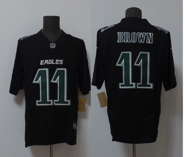 Men's Philadelphia Eagles #11 A.J. Brown Black 2024 F.U.S.E. Vapor Untouchable Limited Football Stitched Jersey