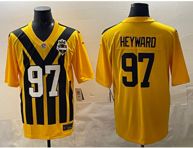 Men's Pittsburgh Steelers #97 Cameron Heyward Gold 1933 Throwback Alternate Football Stitched Game Jersey