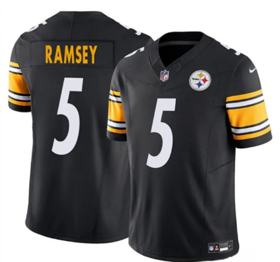 Men's Pittsburgh Steelers #5 Jalen Ramsey Black 2025 F.U.S.E. Vapor Untouchable Limited Football Stitched Jersey