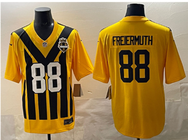 Men's Pittsburgh Steelers #88 Pat Freiermuth Gold 1933 Throwback Alternate Football Stitched Game Jersey