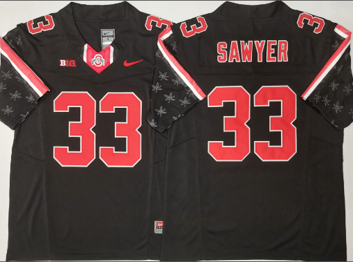 Men's Ohio State Buckeyes #33 Jack Sawyer Black 2025 F.U.S.E. Limited Stitched Jersey