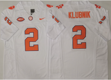 Men's Clemson Tigers #2 Cade Klubnik White F.U.S.E. Stitched Football Jersey