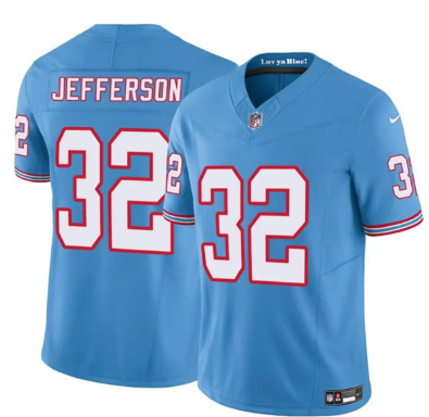 Men's Tennessee Titans #32 Jermar Jefferson Blue 2025 F.U.S.E. Throwback Vapor Limited Football Stitched Jersey
