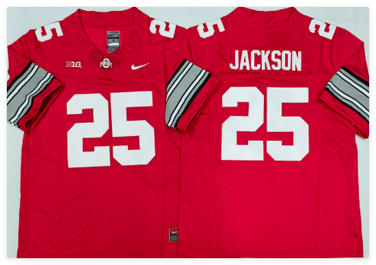 Ohio State Buckeyes Red #25 JACKSON stitched men jersey Ohio State Buckeyes Red #25 JACKSON stitched men jersey