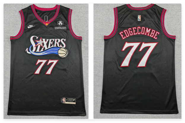 Men's Philadelphia 76ers #77 V. J. Edgecombe Royal 2025 Draft Icon Edition Stitched Jersey