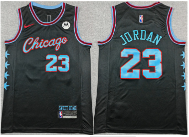 Men's Chicago Bulls #23 Michael Jordan Black 2025-26 City Edition Stitched Basketball Jersey