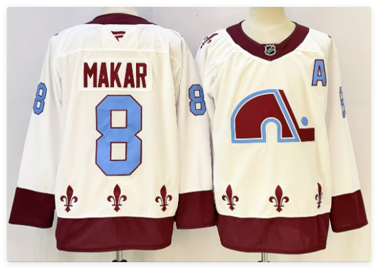 Men's Colorado Avalanche #8 Cale Makar  White  Stitched Jersey