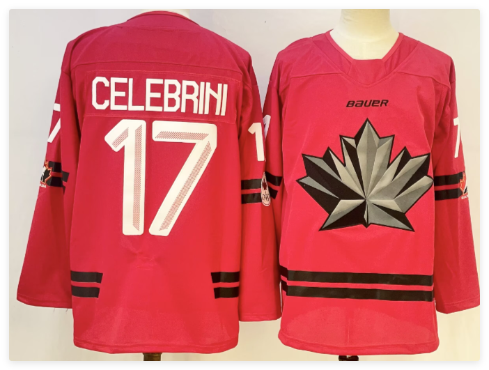 Men's Canada Hockey #17 Macklin Celebrini Stitched Jersey Men's Canada Hockey #17 Macklin Celebrini Stitched Jersey