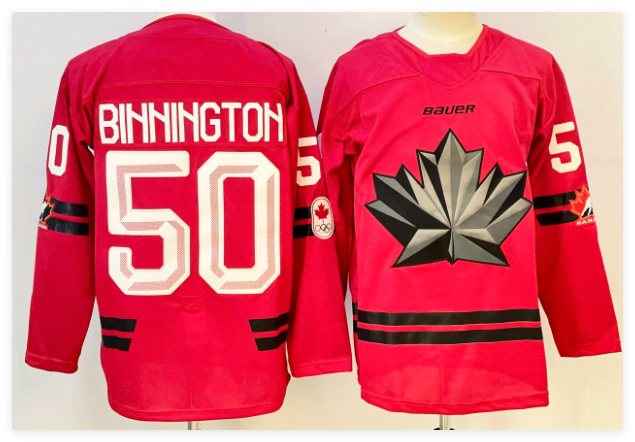 Men's Canada Hockey #50 Jordan Binnington Stitched Jersey