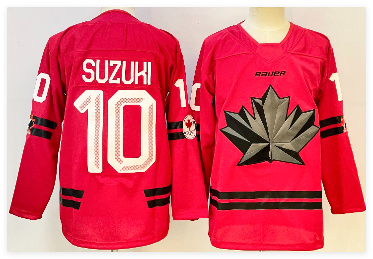 Men's Canada Hockey #10 Nick Suzuki  Stitched Jersey