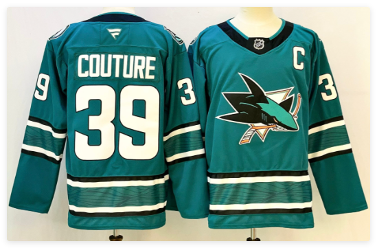 Men's San Jose Sharks #39 Logan Couture Teal Authentic Jersey