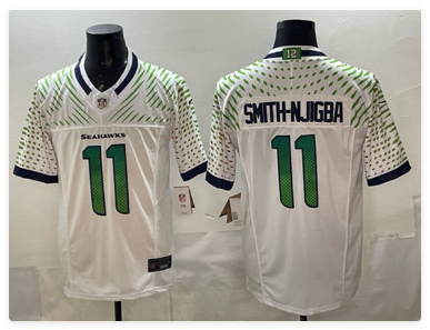 Men's Seattle Seahawks #11 Jaxon Smith-Njigba White 2025 F.U.S.E. “Rivalries” Vapor Untouchable Limited Football Stitched Jersey
