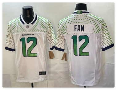 Men's Seattle Seahawks #12 Fan White 2025 F.U.S.E. “Rivalries” Vapor Untouchable Limited Football Stitched Jersey