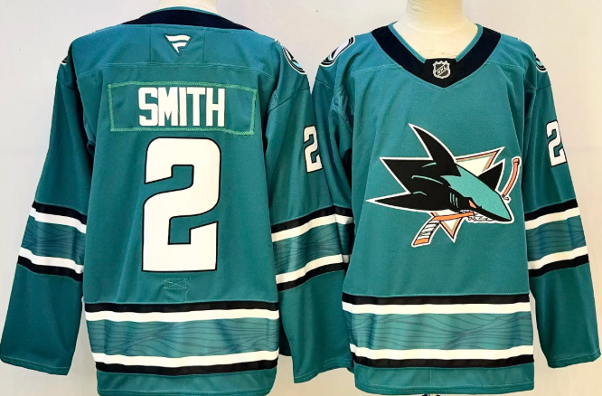 men's WILL SMITH SIGNED SAN JOSE SHARKS  FANATICS JERSEY