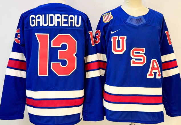 Men's Gaudreau royal blueTeam Hockey Jersey