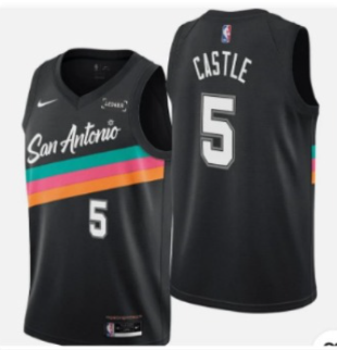 Men's San Antonio Spurs Men's Nike Stephon Castle stitched jersey