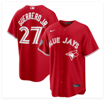 Men's Toronto Blue Jays #27 Vladimir Guerrero Jr. Red 50th Anniversary Alternate Limited Jersey