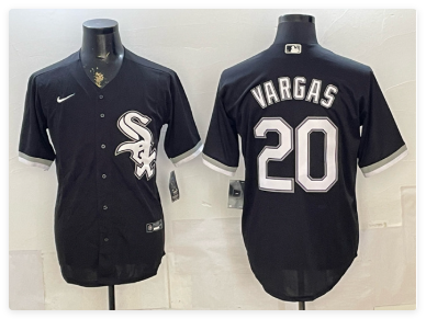Men's Chicago White Sox #20 Miguel Vargas Black Stitched Baseball Jersey