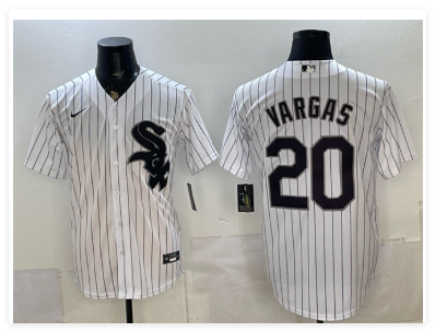 Men's Chicago White Sox #20 Miguel Vargas White Home Stitched Baseball Jersey