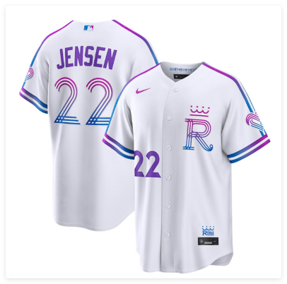 Men's Kansas City Royals #22 Carter Jensen White 2026 City Connect Stadium Stitched Baseball Jersey