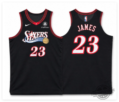 Men's Philadelphia 76ers #23 LeBron James Black 2025 Classic Edition Stitched Stitched Jersey
