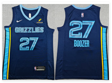 Men's Memphis Grizzlies #27 Cameron Boozer Navy 2026 Draft Icon Edition Stitched Jersey