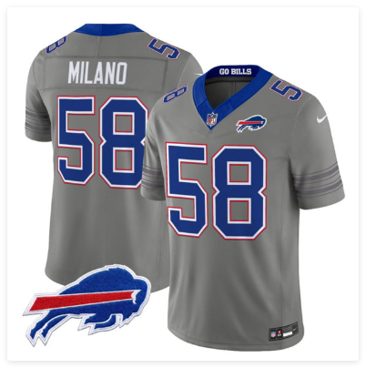 Men's Buffalo Bills #58 Matt Milano Gray F.U.S.E. 2026 Nickel City Vapor Football Stitched Jersey
