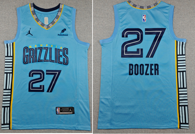 Men's Memphis Grizzlies #27 Cameron Boozer Blue 2026  Stitched Jersey