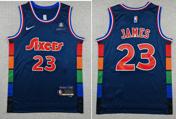 Men's Philadelphia 76ers Lebron James Nike Navy jersey
