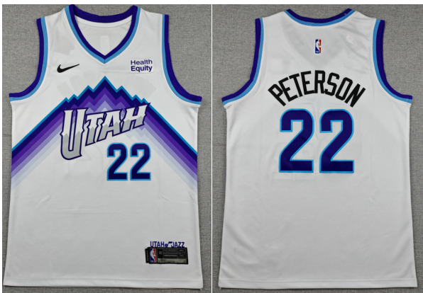 Men's Utah Jazz #22 Darryn Peterson White 2026  Stitched Basketball Jersey