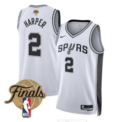 Men's San Antonio Spurs #2 Dylan Harper White 2026 Finals Patch Association Edition Stitched Basketball Jersey