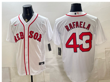 Men's Boston Red Sox #43 Ceddanne Rafaela White Cool Base Stitched Baseball Jersey
