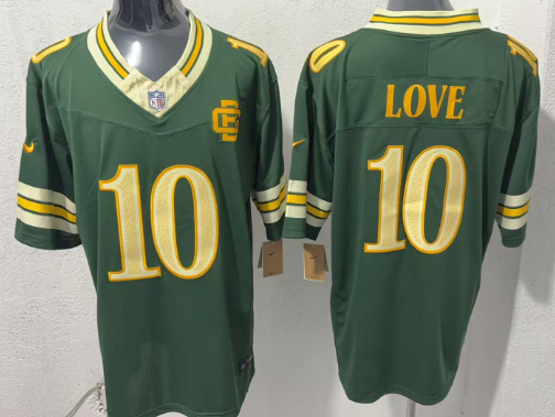 Men's Green Bay Packers #10 Jordan Love Dark Green 2026 F.U.S.E. Rivalries Collection Limited Football Stitched Jersey
