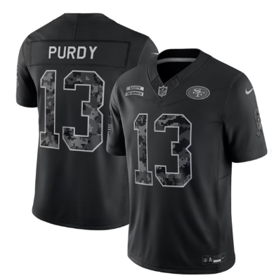Men's San Francisco 49ers #13 Brock Purdy Black 2026 F.U.S.E. Salute to Service Limited Stitched Football Jersey