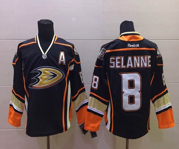 Reebok Anaheim Ducks 8 Teemu Selanne black men ice hockey nhl jerseys