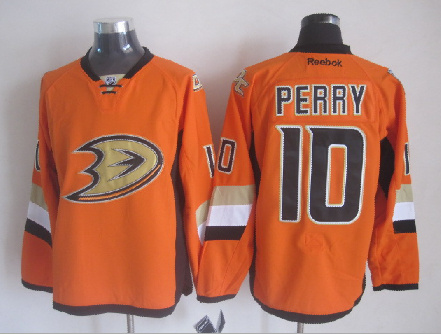 Reebok Anaheim Ducks Corey Perry 10 orange men ice hockey nhl jerseys