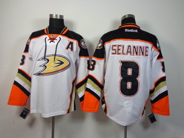 Reebok Anaheim Ducks Teemu Selanne 8 white men ice hockey nhl jerseys