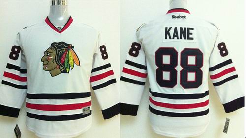 Reebok Chicago Blackhawks 88# Patrick Kane white Youth jersey